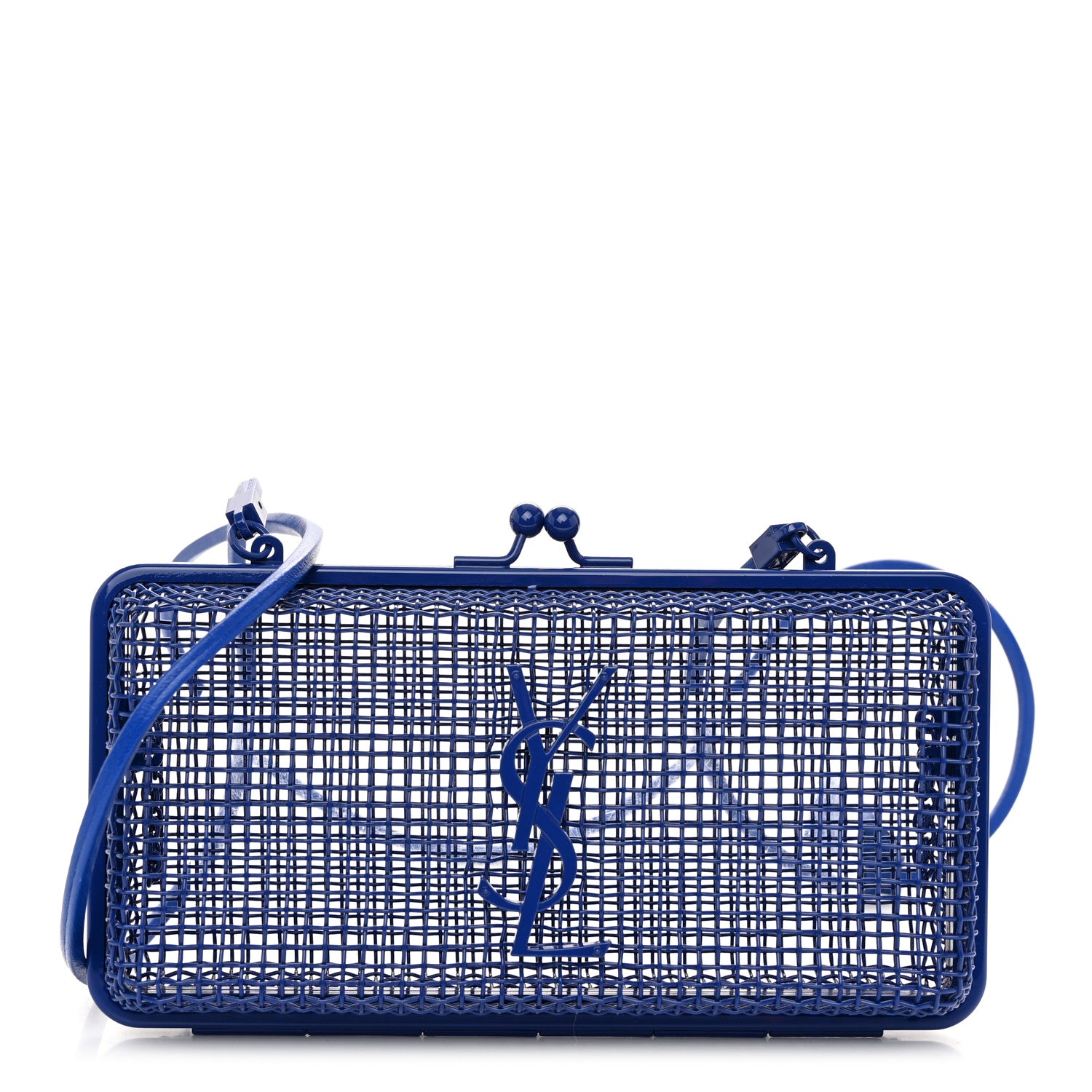 Saint Laurent Brass Lambskin Monogram Cassandre Cage Bag Blue Majorelle 1 of 10
