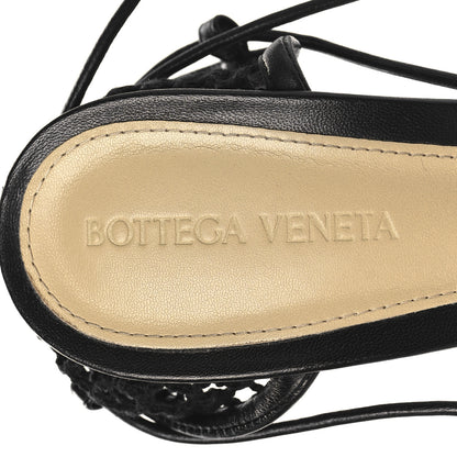 Bottega Veneta Mesh Nappa Stretch Ankle Tie 90mm Sandals 38.5 Black 8 of 9