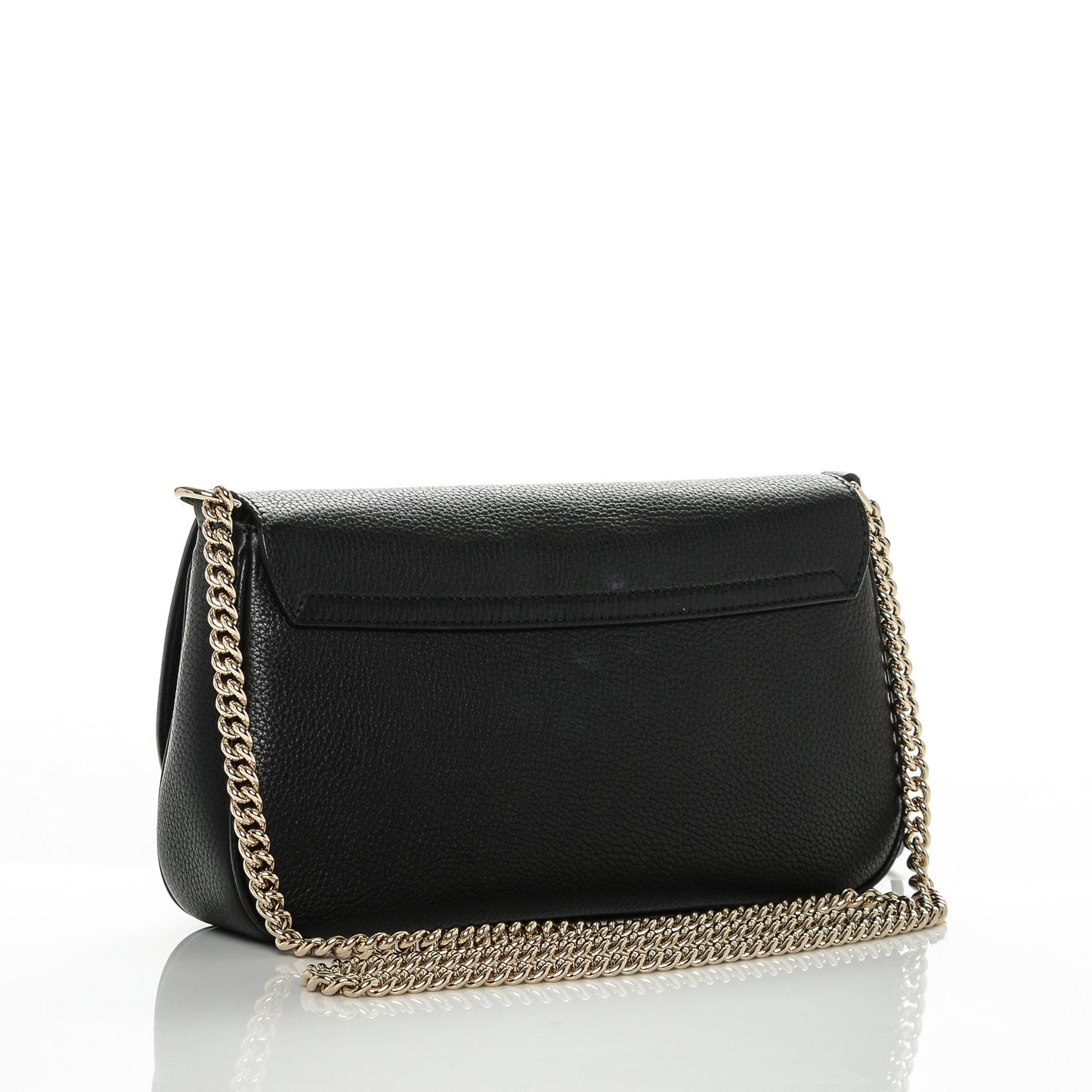Pebbled Calfskin Medium Soho Flap Crossbody Black