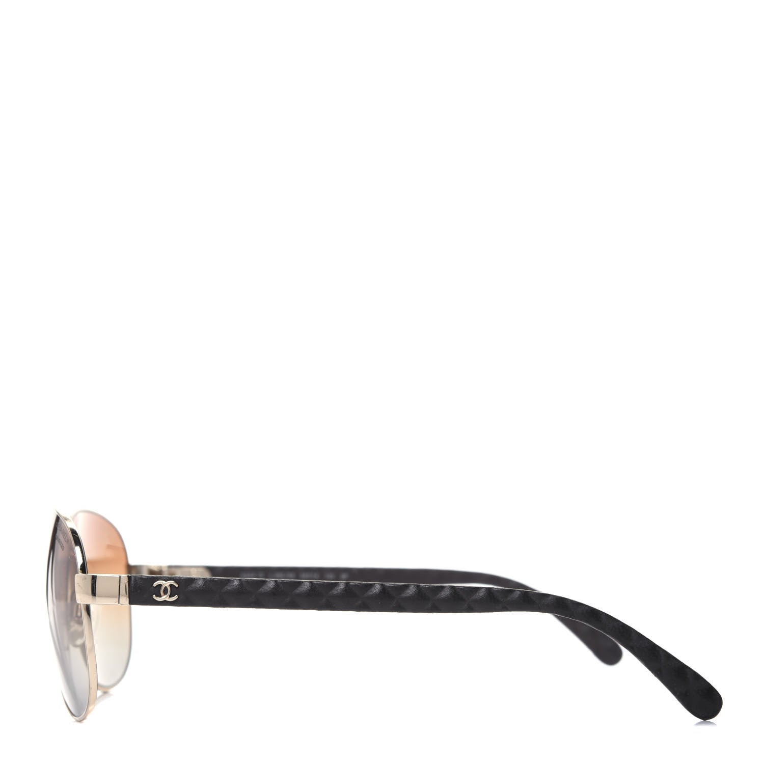 Chanel Pilot Summer Polarized Quilted Aviator Sunglasses 4204-Q Gold Brown 3 of 8