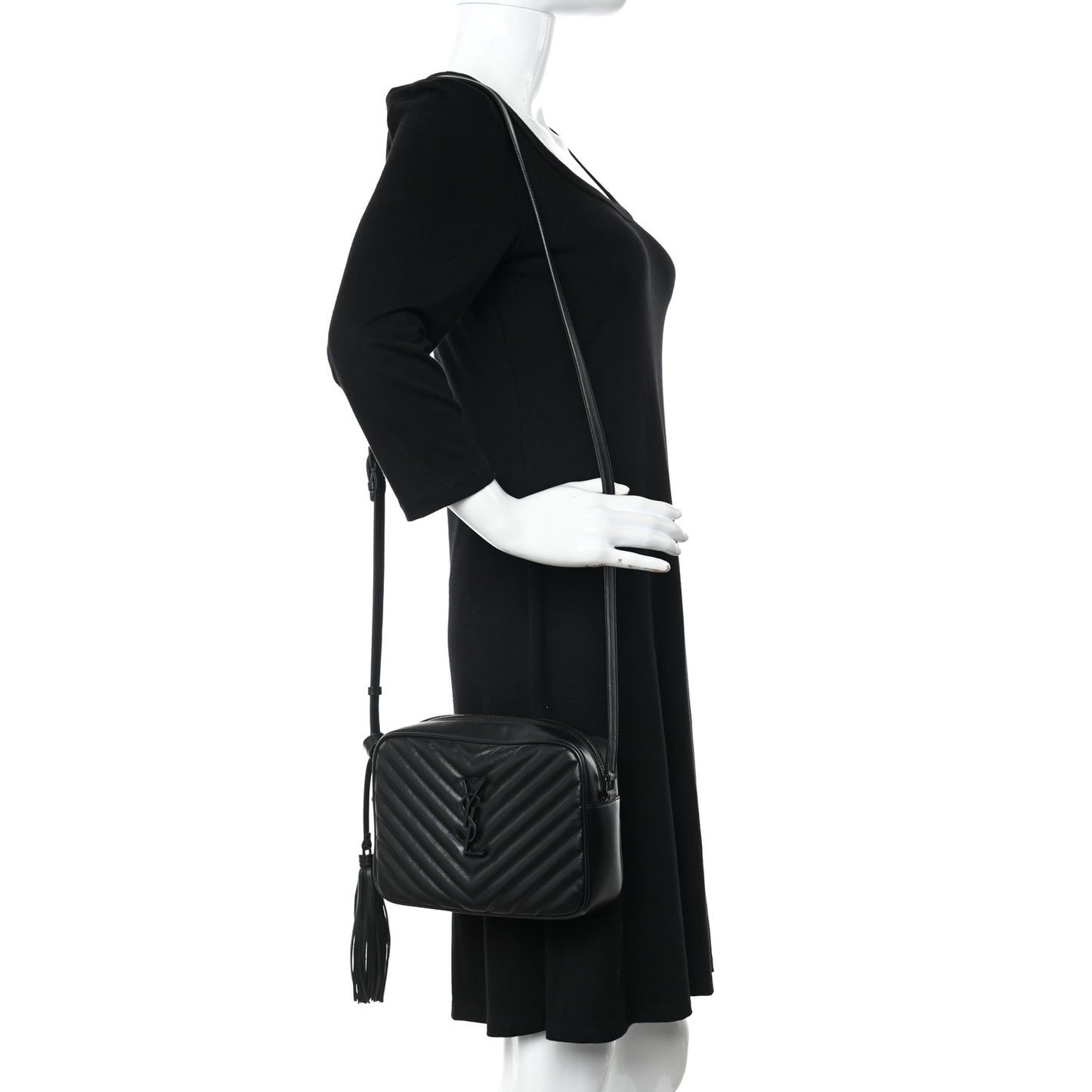 Calfskin Matelasse Monogram Monochrome Lou Camera Bag Black