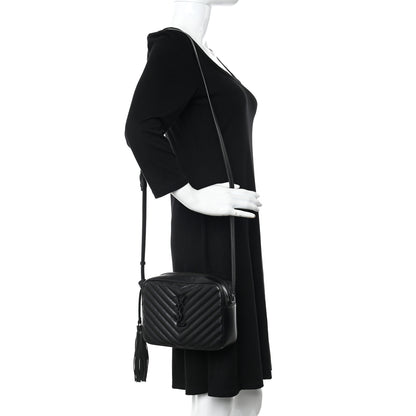 Saint Laurent Calfskin Matelasse Monogram Monochrome Lou Camera Bag Black 2 of 11