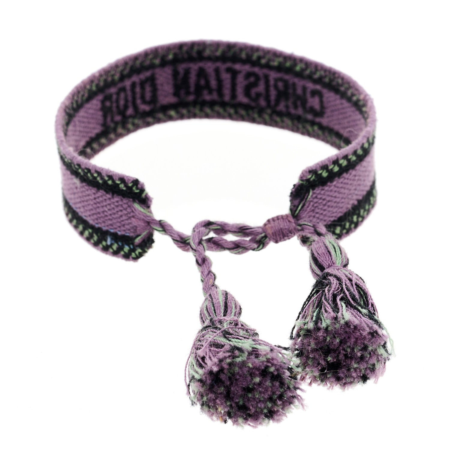 Christian Dior Woven Cotton J'Adior Friendship Bracelet Set Purple White 4 of 6