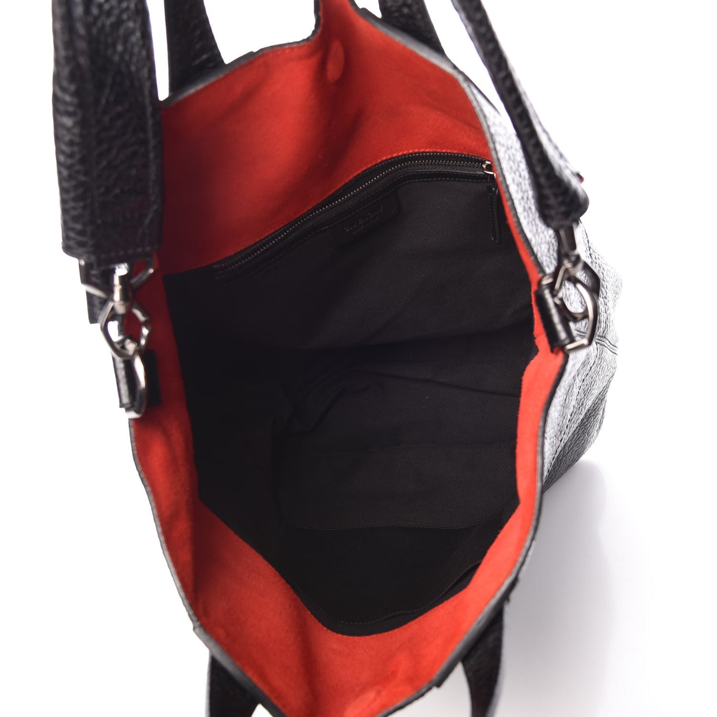 Glazed Pebbled Calfskin North South Nightingale Black