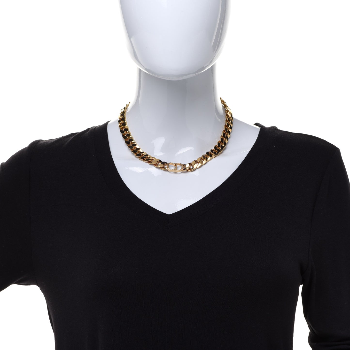 Metal CD Choker Necklace Gold