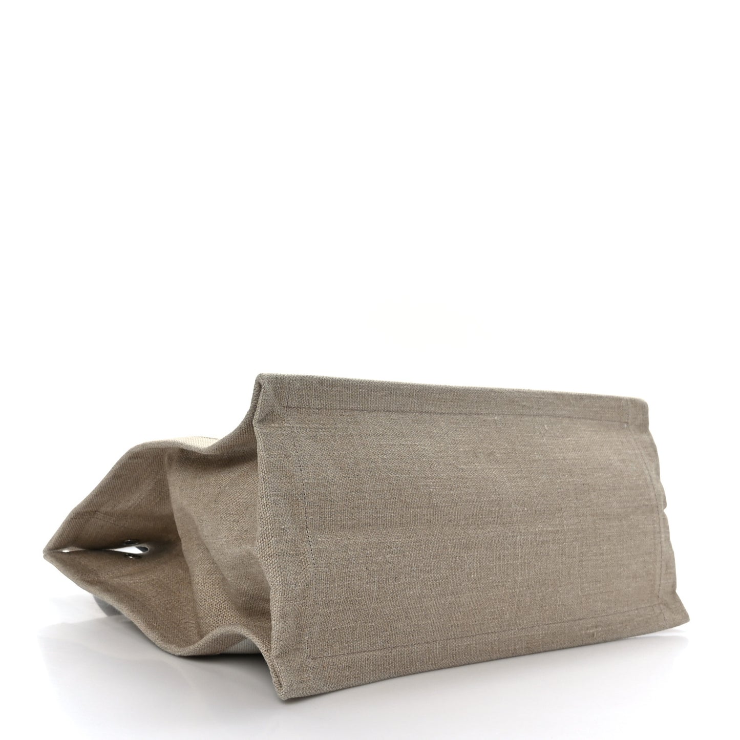 Linen Calfskin Small Rive Gauche Tote Greggio Natural