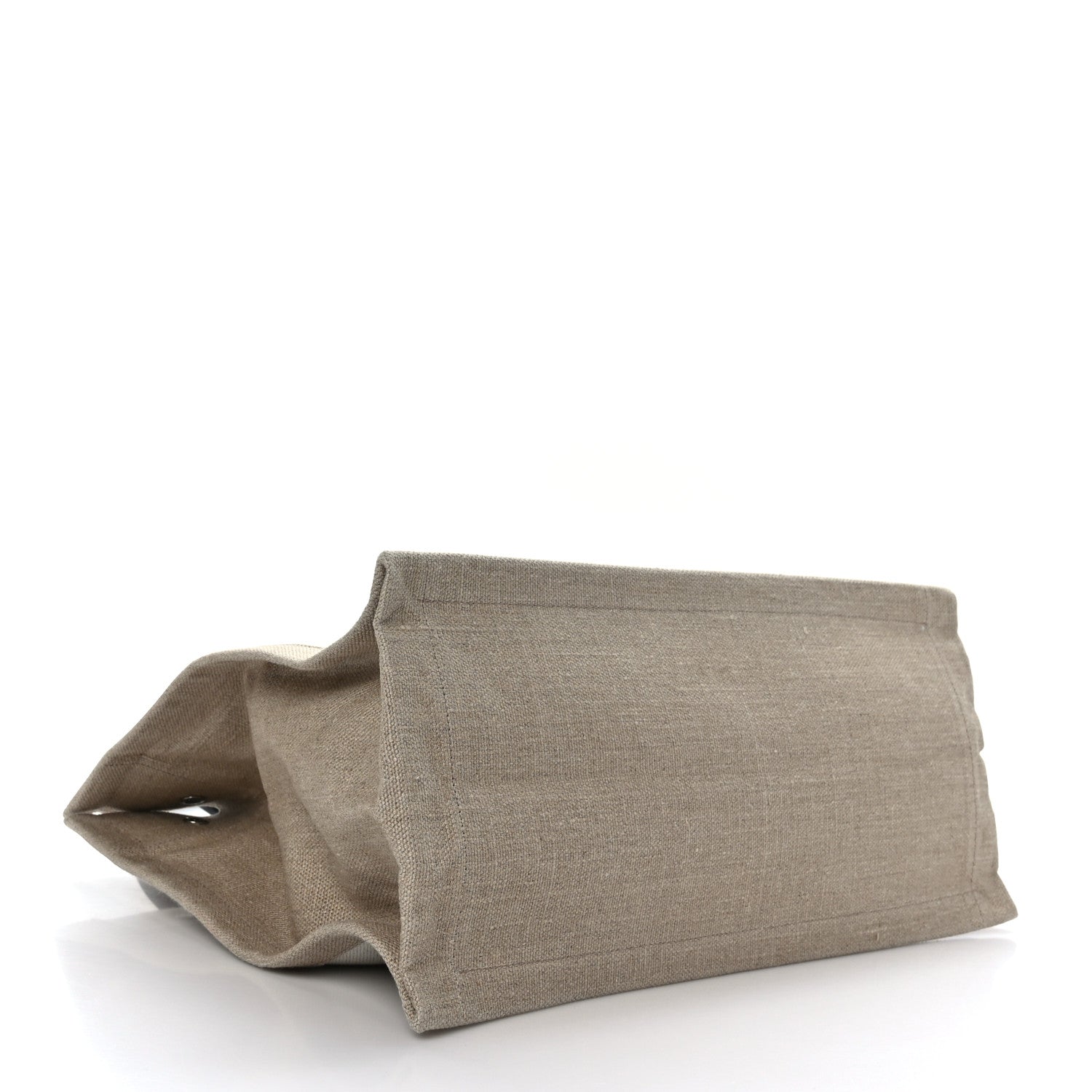 Saint Laurent Linen Calfskin Small Rive Gauche Tote Greggio Natural 4 of 9