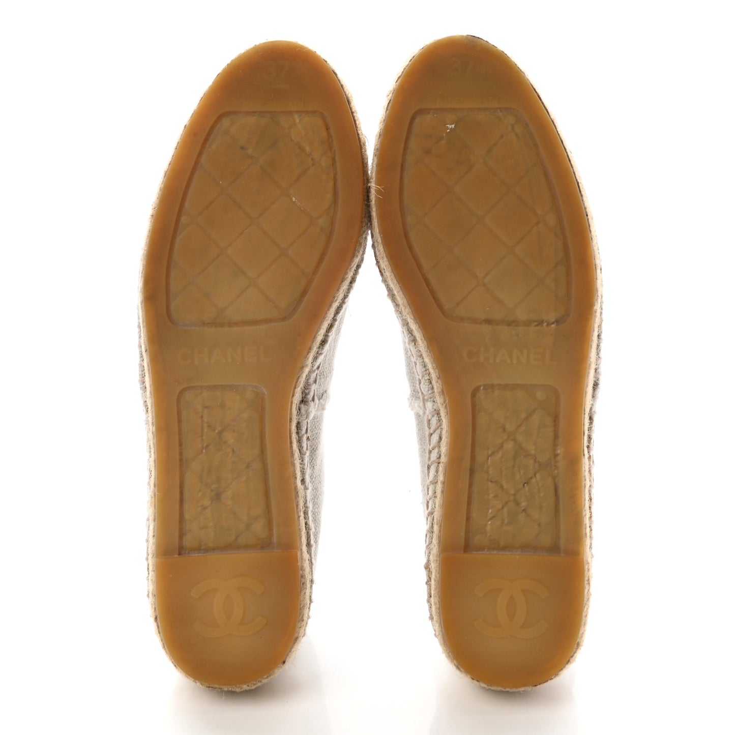 Linen CC Espadrilles 37 Beige Black