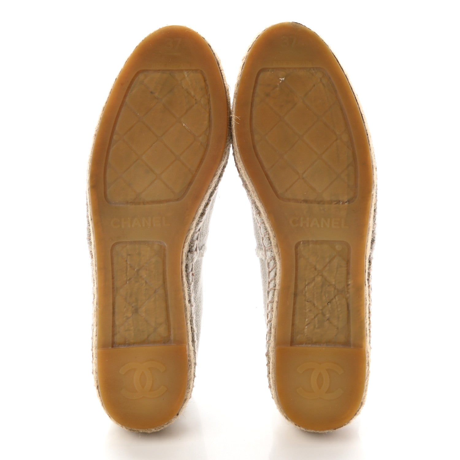 Chanel Linen CC Espadrilles 37 Beige Black 5 of 16