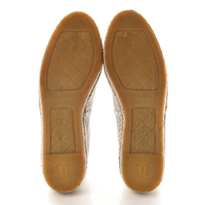 Chanel Linen CC Espadrilles 37 Beige Black 5 of 16