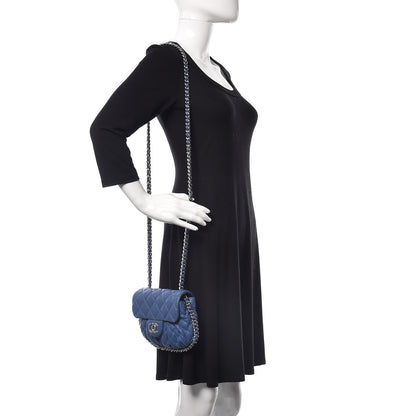 Chanel Washed Lambskin Quilted Mini Chain Around Flap Blue 2 of 15