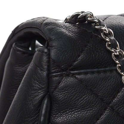 Chanel Grained Calfskin Single Flap Black 14 of 18
