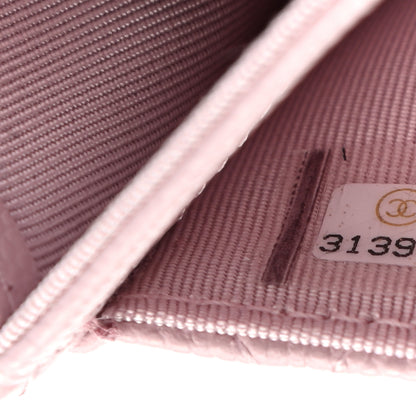 Chanel Caviar Quilted Flap Card Holder Wallet Light Pink 8 of 8