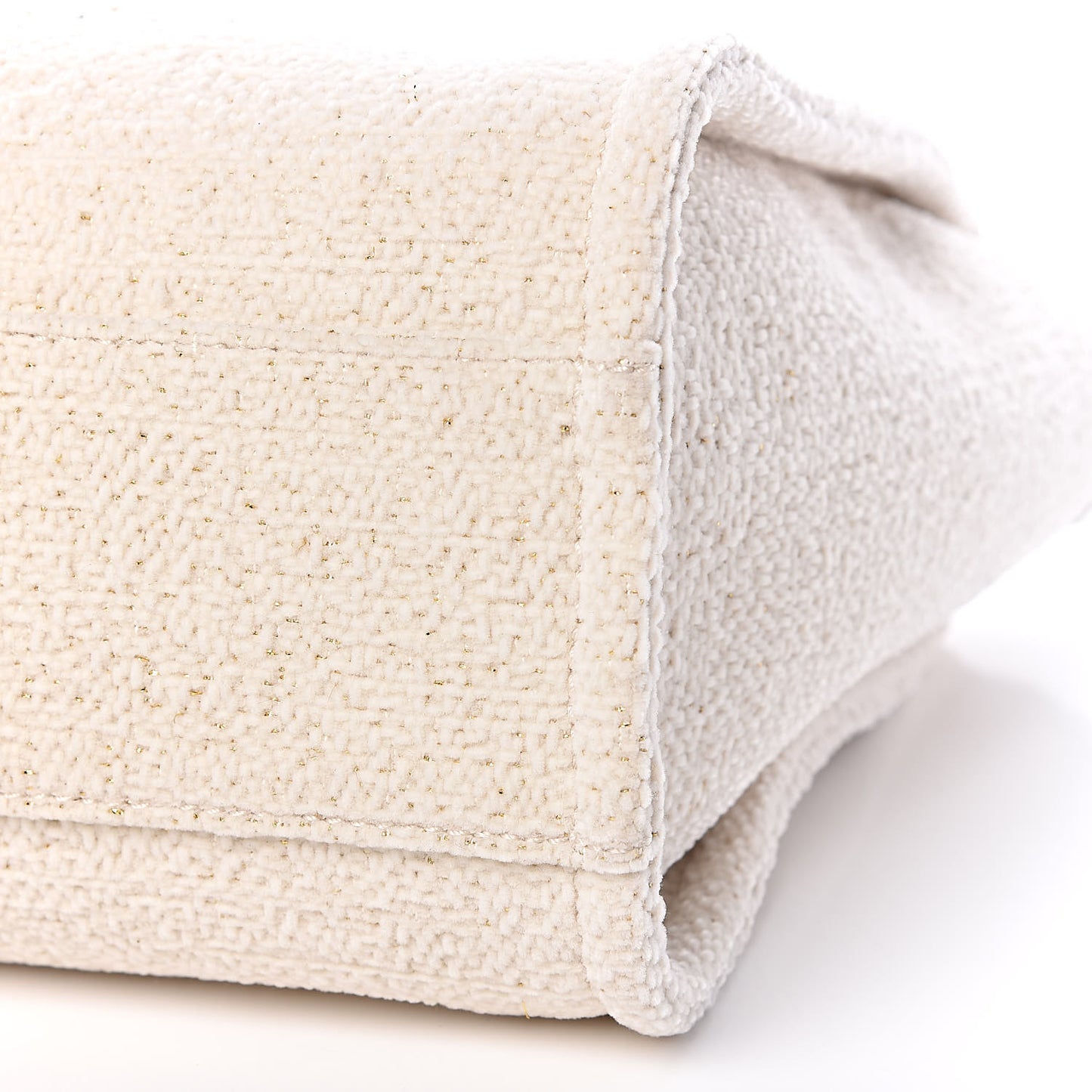 Lurex Boucle Small Deauville Tote White