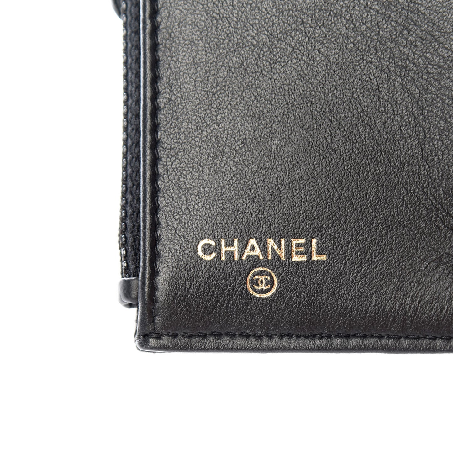 Caviar Quilted Compact Boy Wallet Black