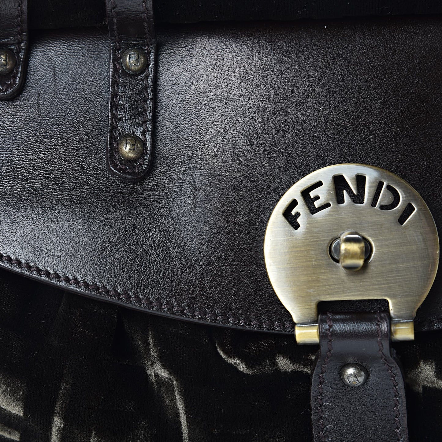 Calfskin Velvet FF Magic Bag Tobacco