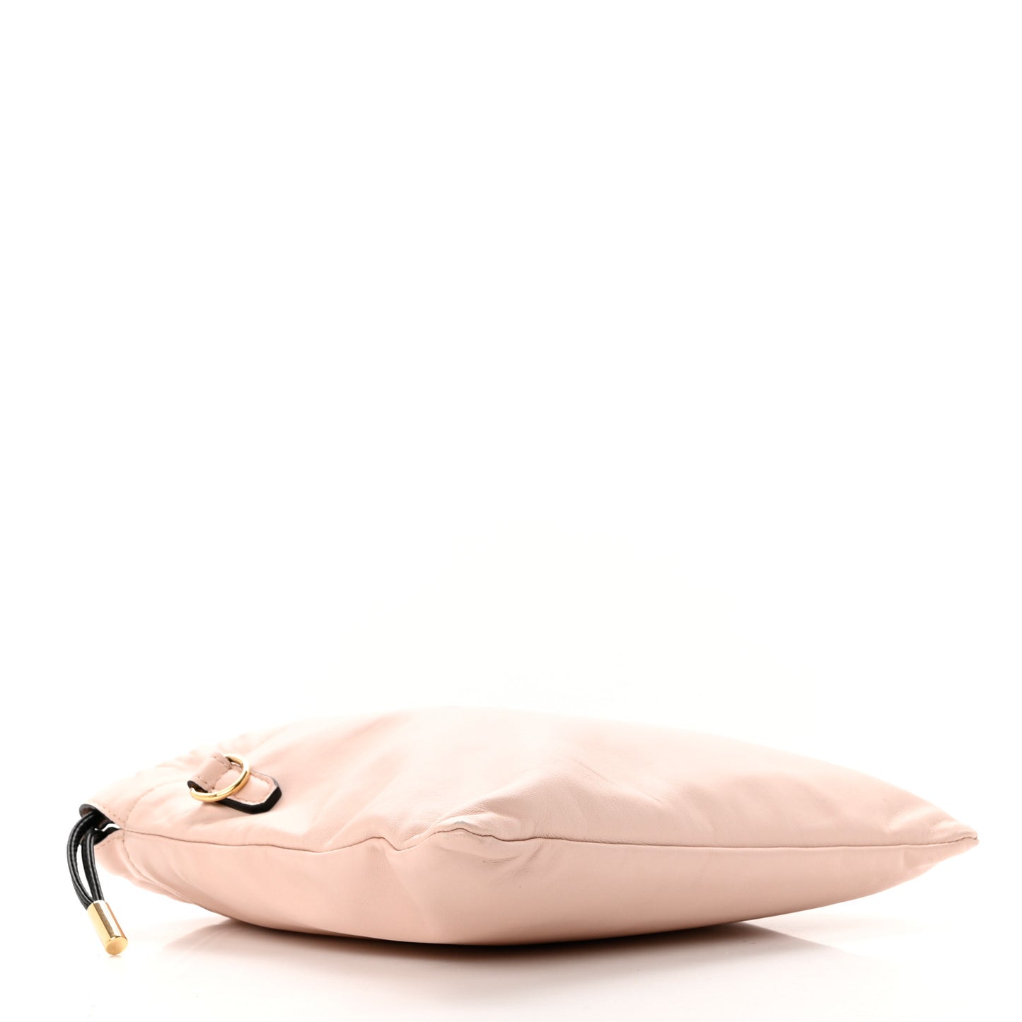 Soft Nappa Logo Small Drawstring Pouch Bag Rosa Quarzo Black
