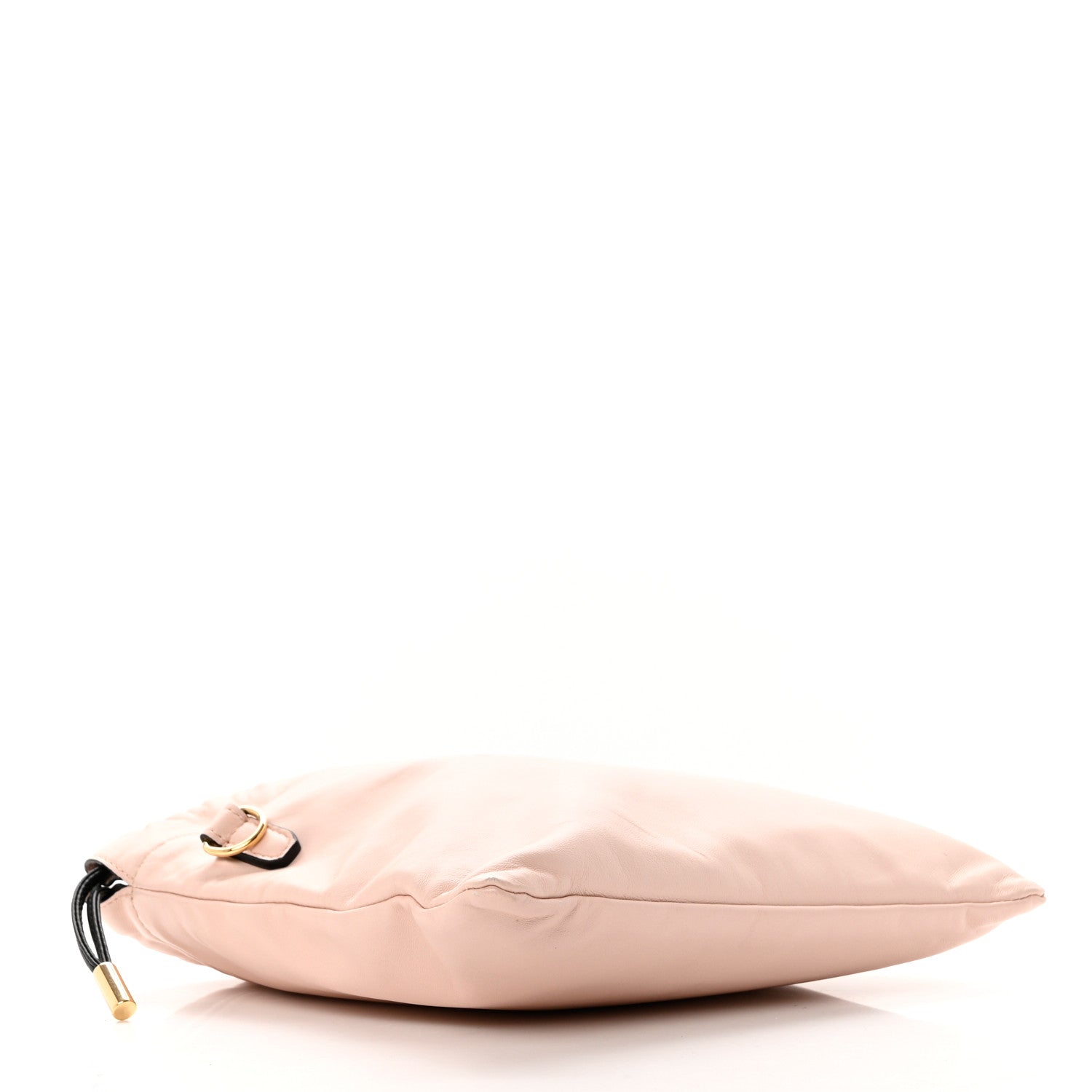 Fendi Soft Nappa Logo Small Drawstring Pouch Bag Rosa Quarzo Black 4 of 10