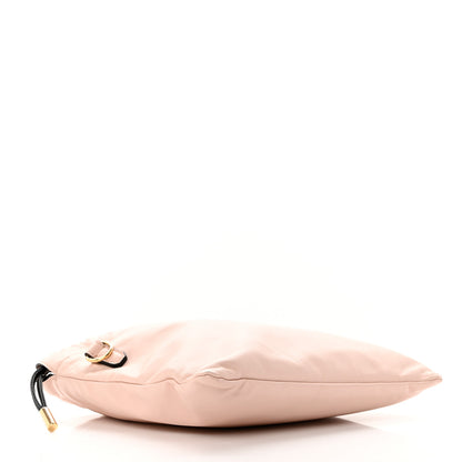 Fendi Soft Nappa Logo Small Drawstring Pouch Bag Rosa Quarzo Black 4 of 10