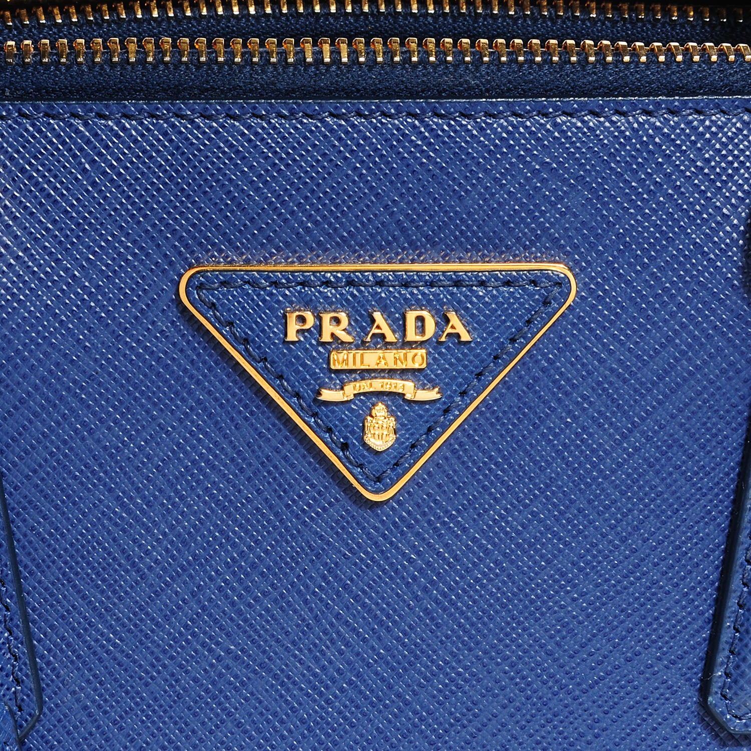 Prada Saffiano Lux Mini Double Zip Tote Bleuette 13 of 13