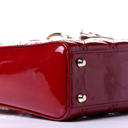 Christian Dior Patent Cannage Mini Lady Dior Red 10 of 10