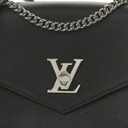 Louis Vuitton Soft Calfskin Mylockme Chain Bag BB Black 7 of 9