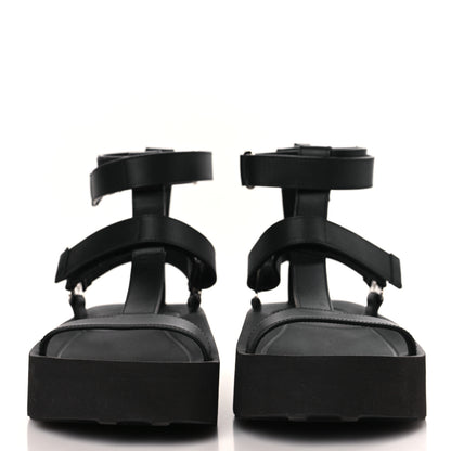 Hermes Calfskin Womens Enid Sandals 37 Black 2 of 8