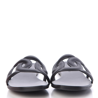 Hermes Rubber Aloha Sandals 37 Black 2 of 8