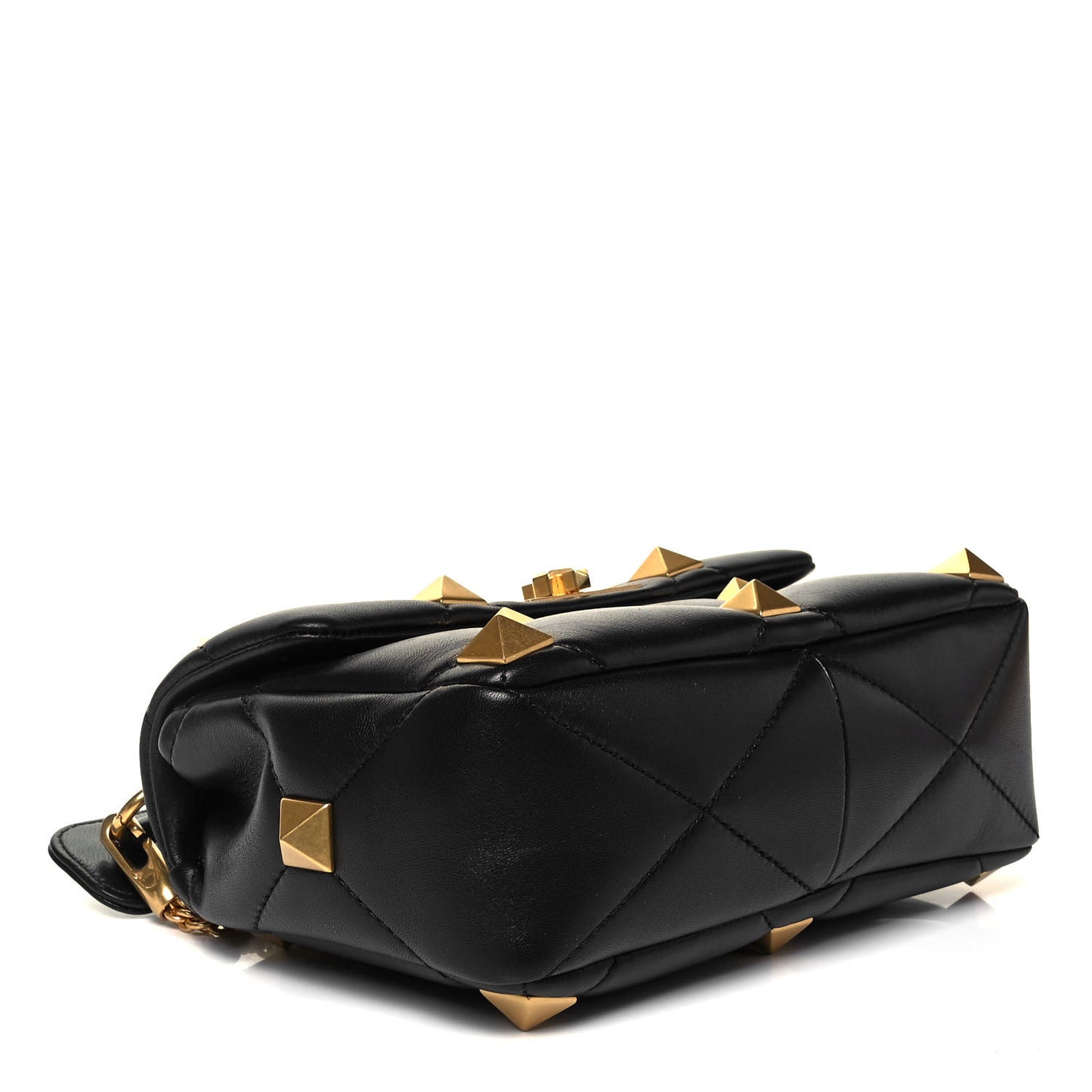 Nappa Medium Roman Stud Shoulder Bag Black
