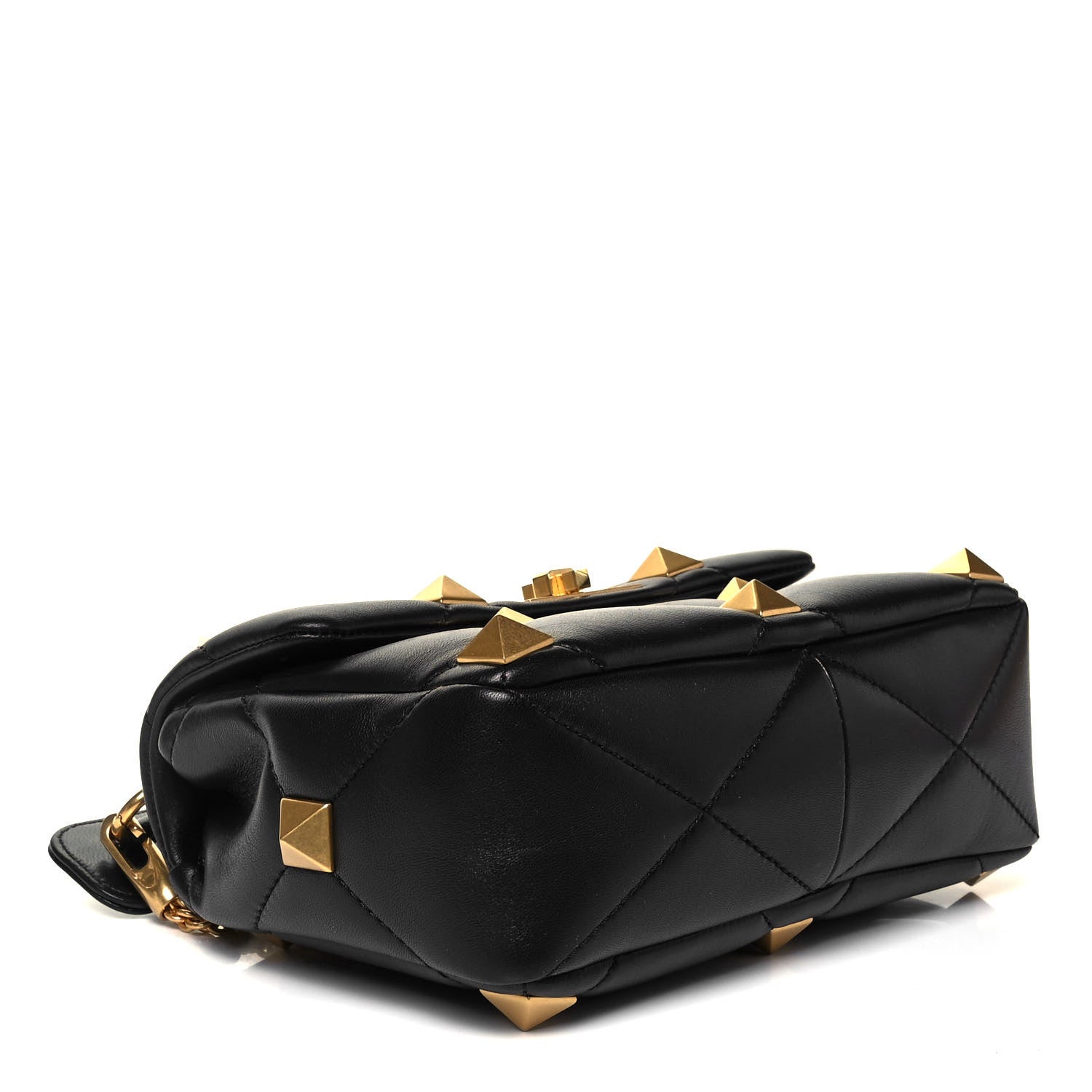 Valentino Garavani Nappa Medium Roman Stud Shoulder Bag Black 3 of 7