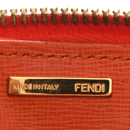 Fendi Vitello Elite Zip Around Wallet Arancio 5 of 6