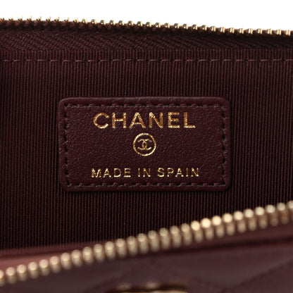 Chanel Caviar Quilted Zipped Key Holder Case Bordeaux 6 of 7