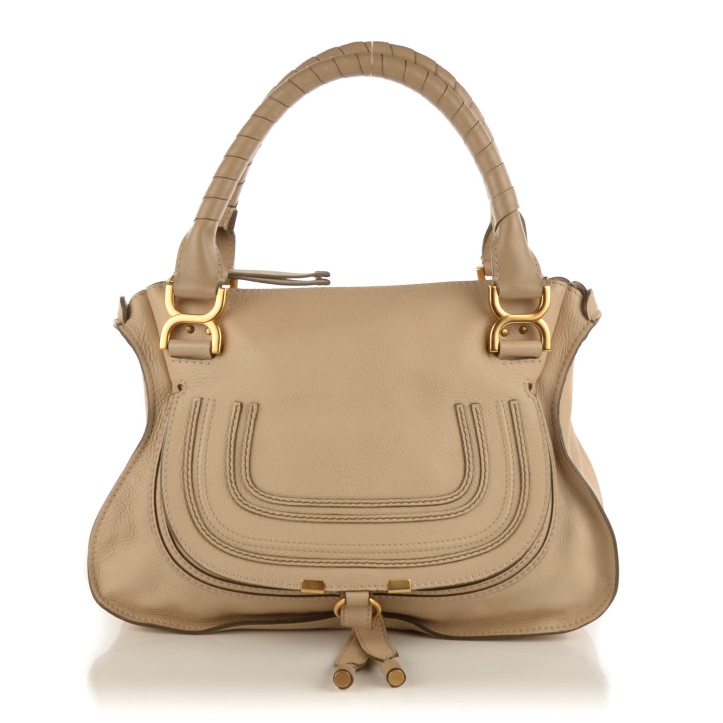 Calfskin Medium Marcie Satchel Angora Beige