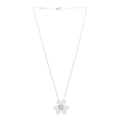 Van Cleef & Arpels 18K White Gold Diamond Large Frivole Pendant Necklace 3 of 5