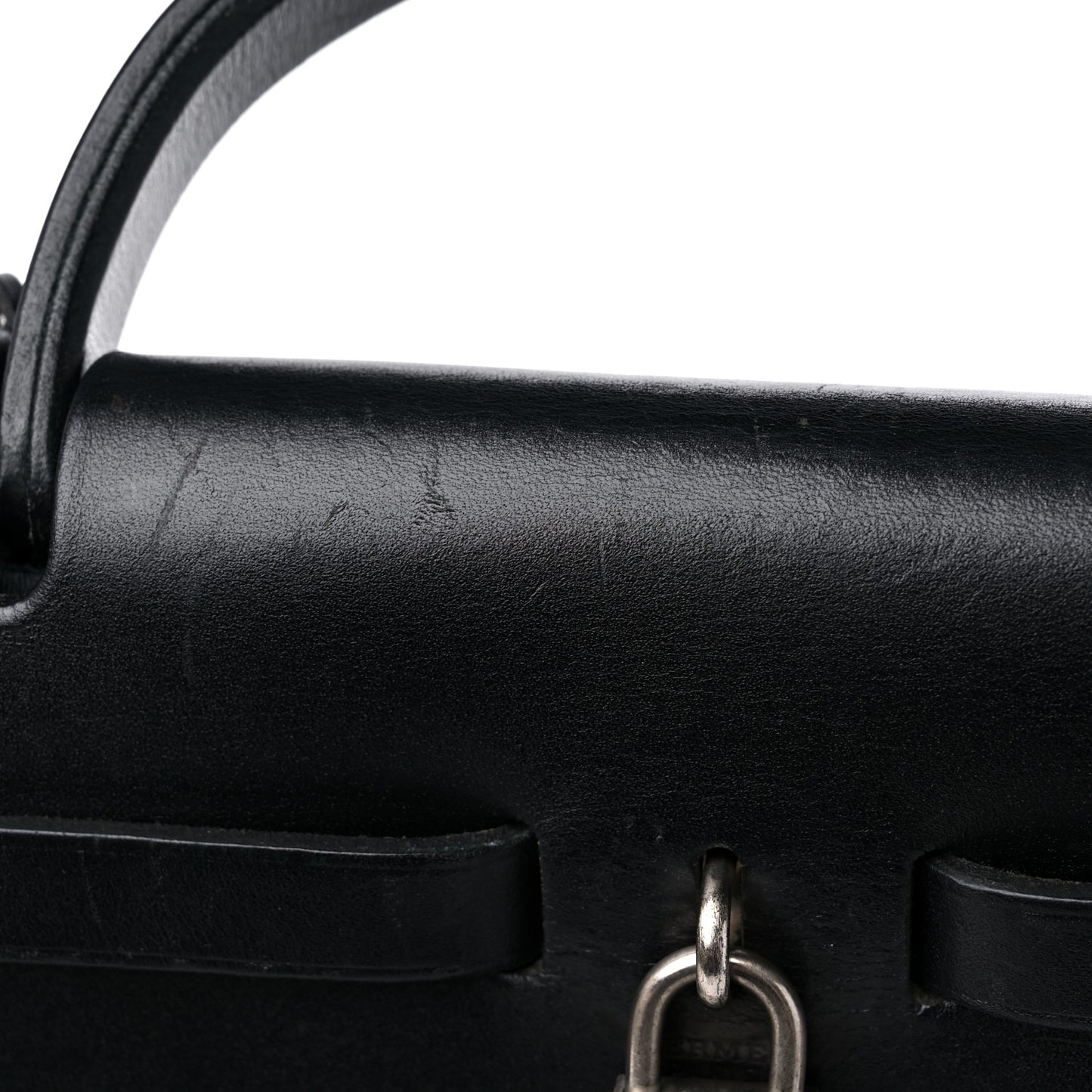 Toile Vache Calfskin Herbag 30 PM Black