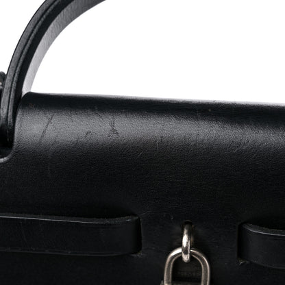 Hermes Toile Vache Calfskin Herbag 30 PM Black 16 of 18