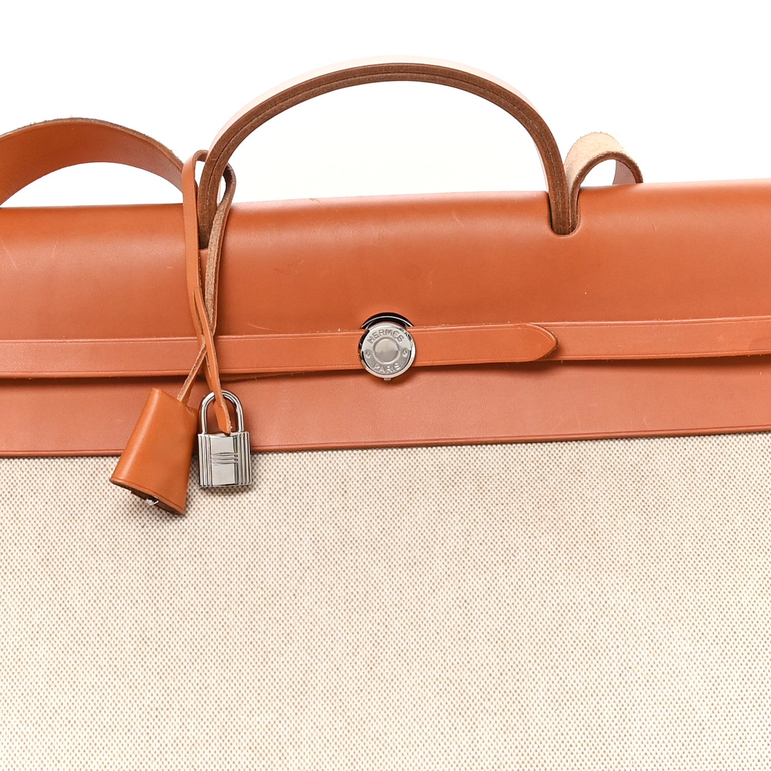 Hermes Toile Vache Calfskin Herbag 50 Natural 7 of 11