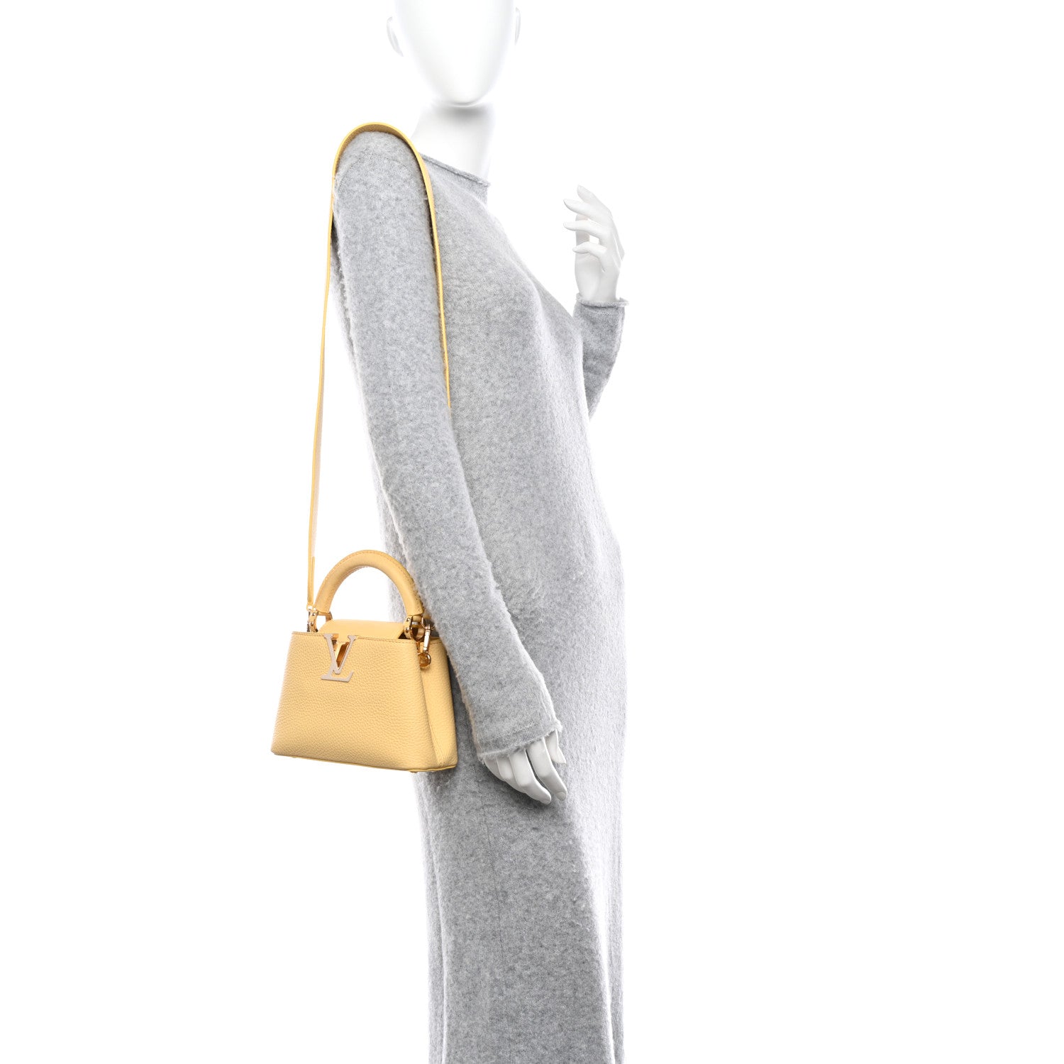 Louis Vuitton Taurillon Mini Capucines Jaune Plume 2 of 10