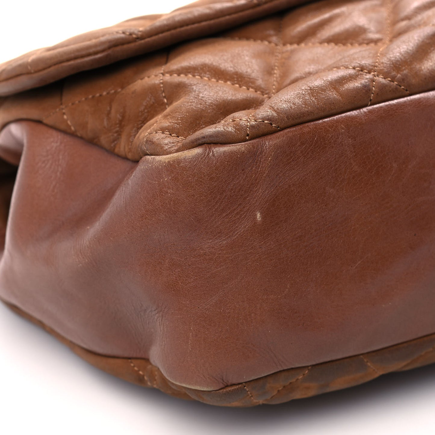 Iridescent Calfskin Jumbo In The Mix Flap Brown