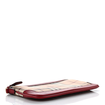 Burberry Haymarket Check Small Peyton Crossbody Clutch Bag Military Red 4 of 10