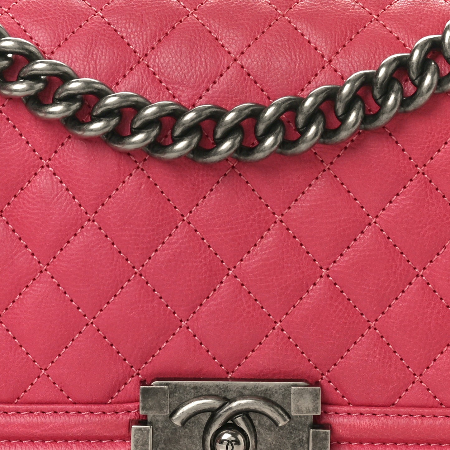 Calfskin Quilted Medium Boy Flap Pink