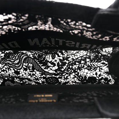 Christian Dior Embroidered 3D Macrame D-Lace Sun Medium Book Tote Black 5 of 10