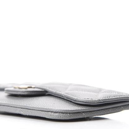 Chanel Caviar Quilted Flap Zip Card Holder Grey 7 of 10