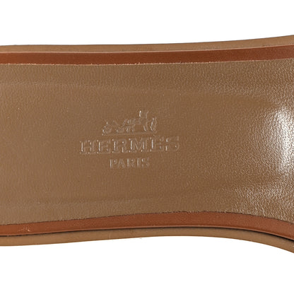 Hermes Box Calfskin Oran Sandals 37.5 Gold 8 of 10