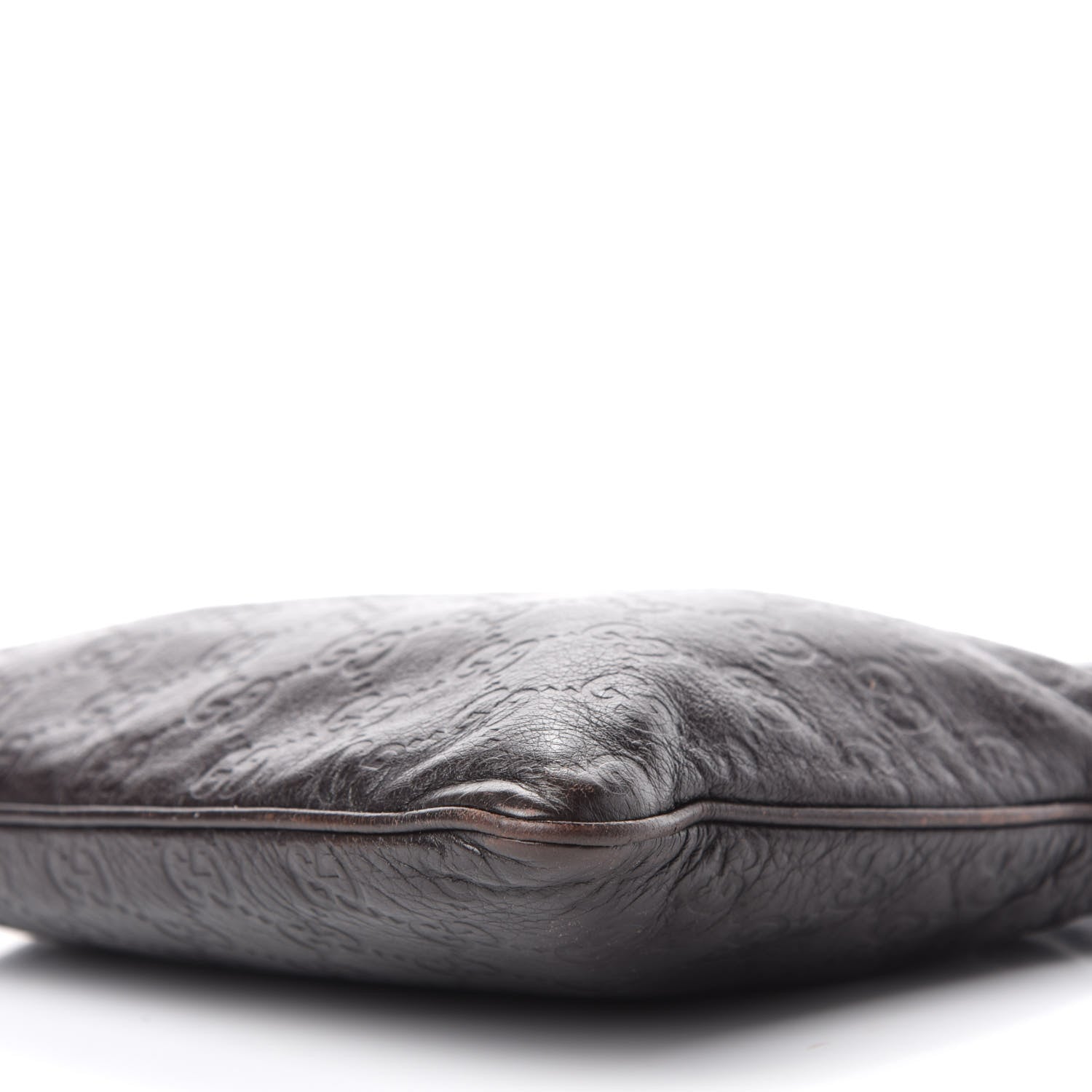 Gucci Guccissima Small Flat Messenger Bag Dark Brown 7 of 10