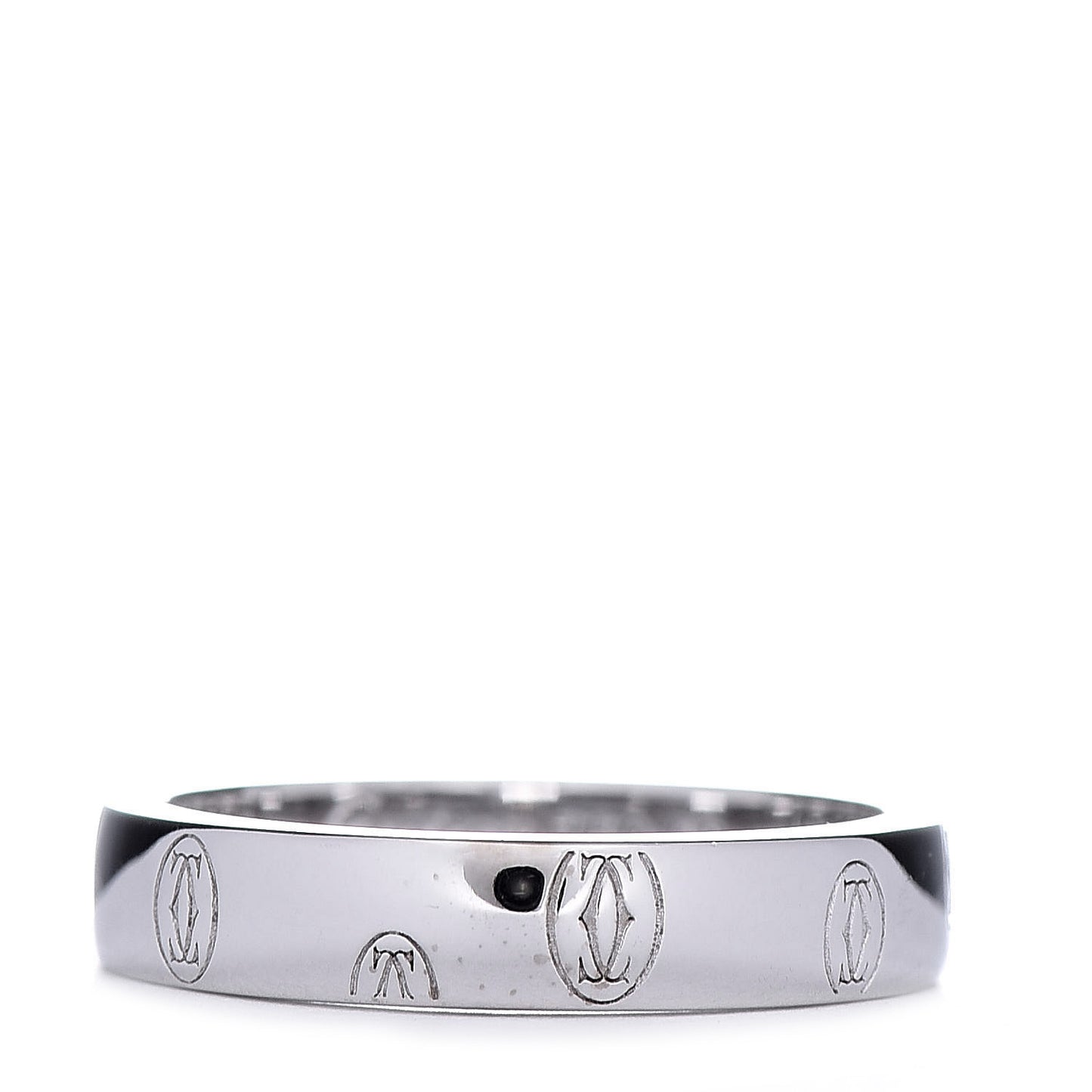 18K White Gold 4mm Happy Birthday Band Ring 52 6