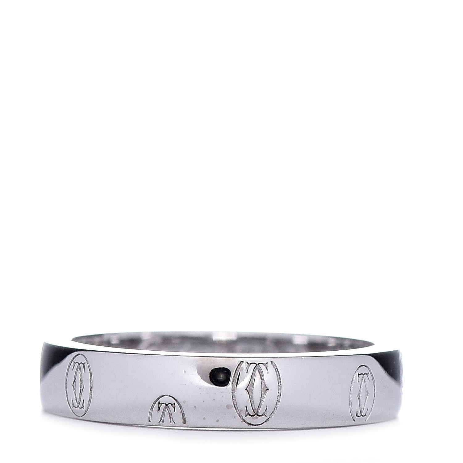 Cartier 18K White Gold 4mm Happy Birthday Band Ring 52 6 3 of 6