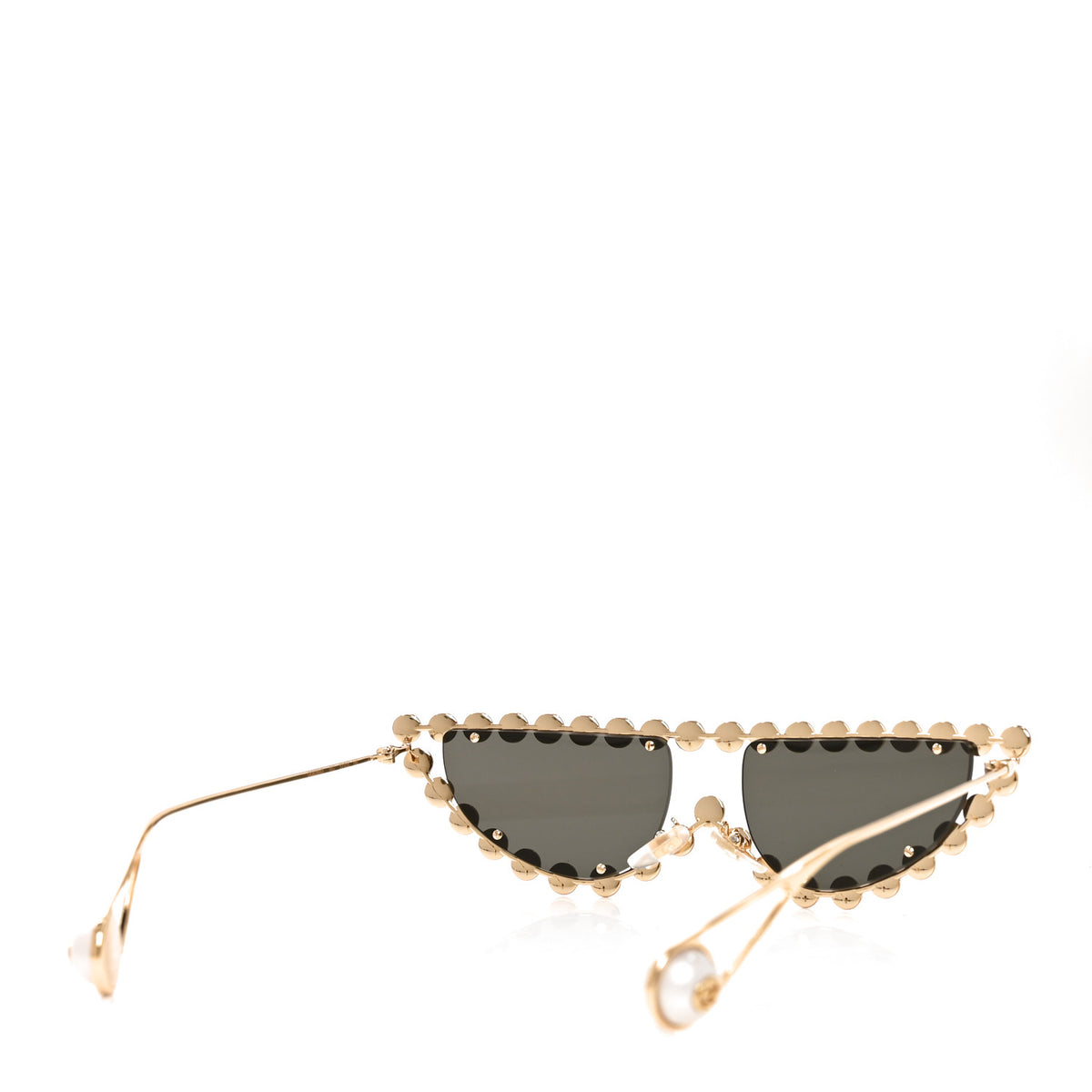 Gucci Metal Crystal Cat Eye Sunglasses GG0364S Gold 4 of 7