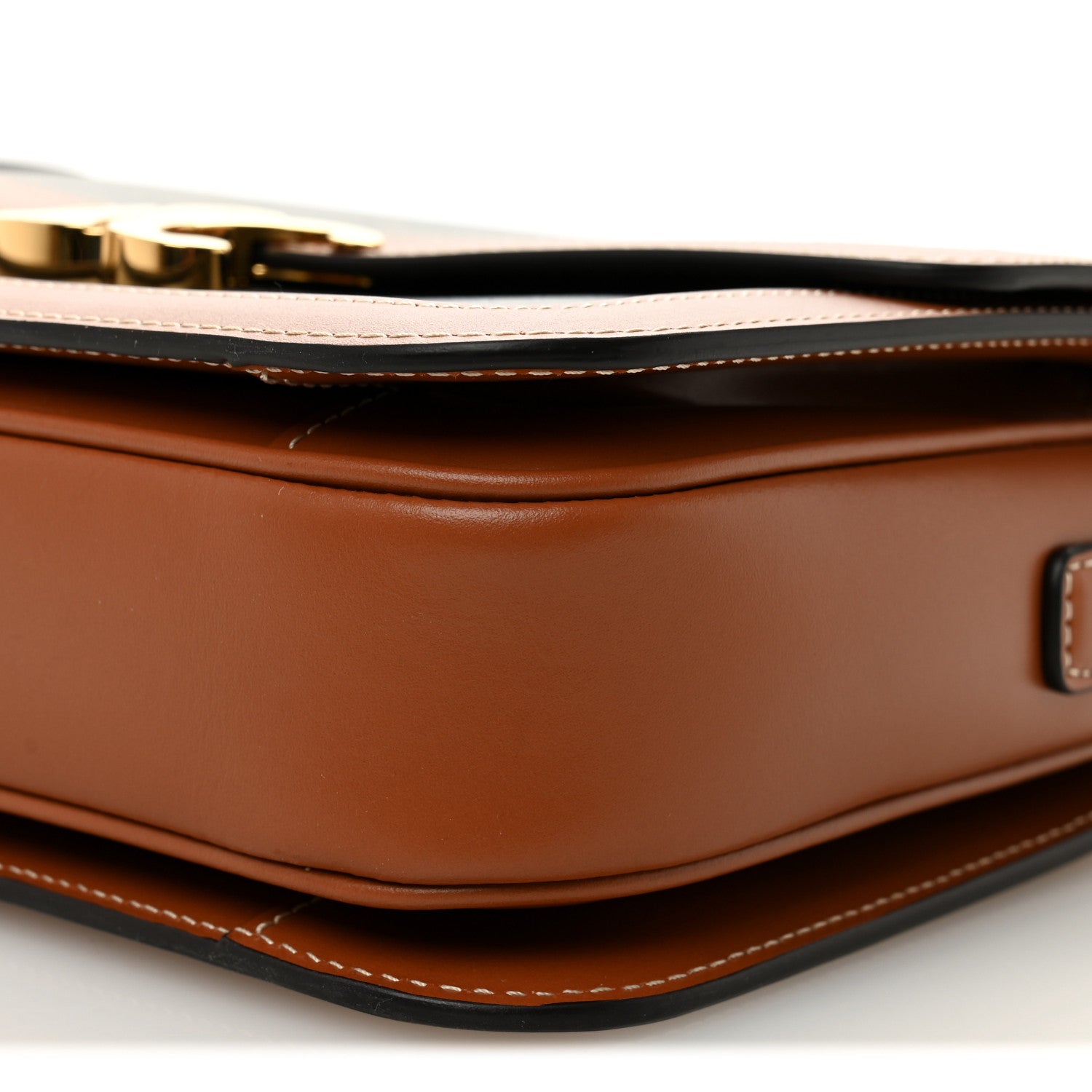 Celine Triomphe Canvas Calfskin Medium Triomphe Bag Tan 9 of 10