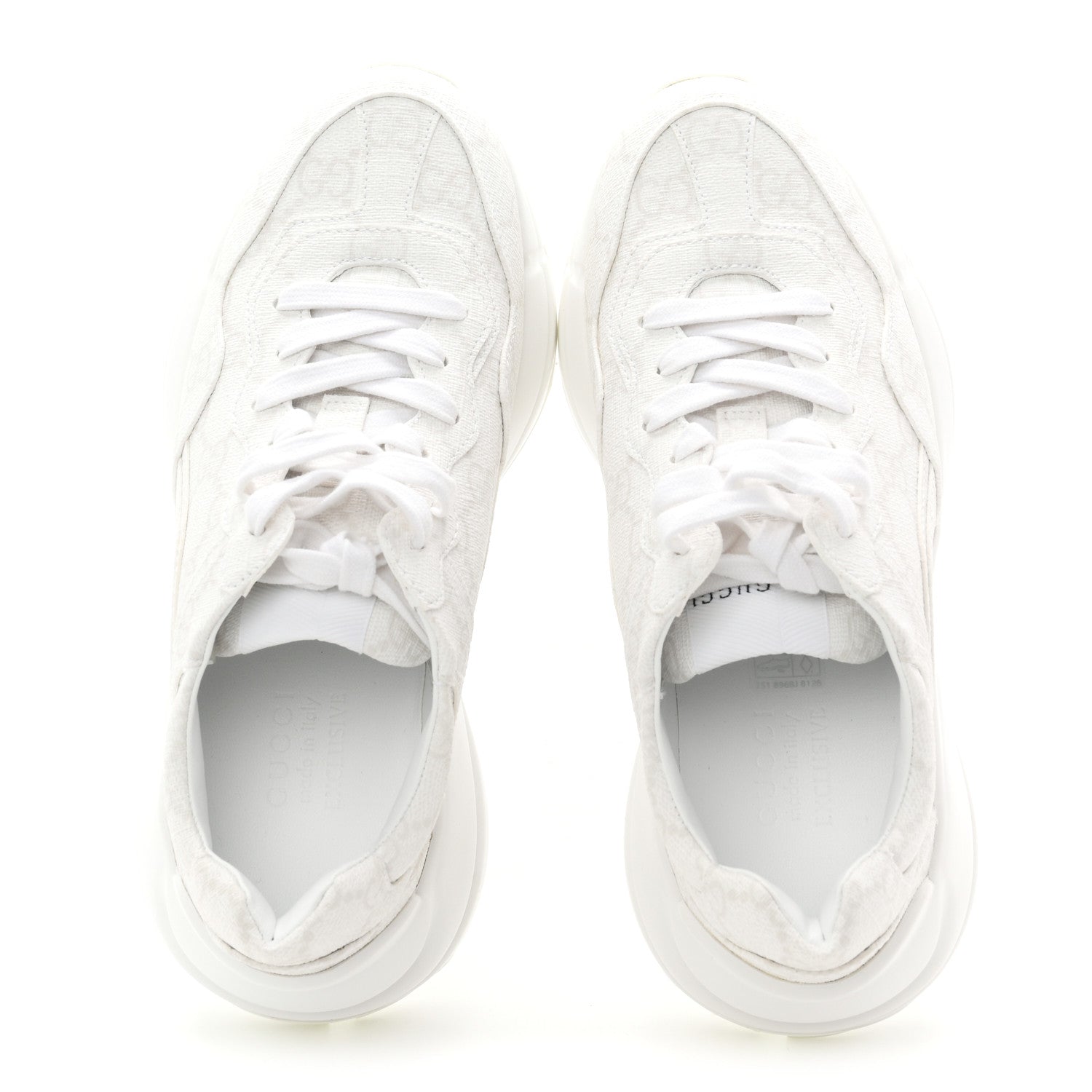 Gucci GG Supreme Monogram Womens Rhyton Sneakers 35 White 2 of 11